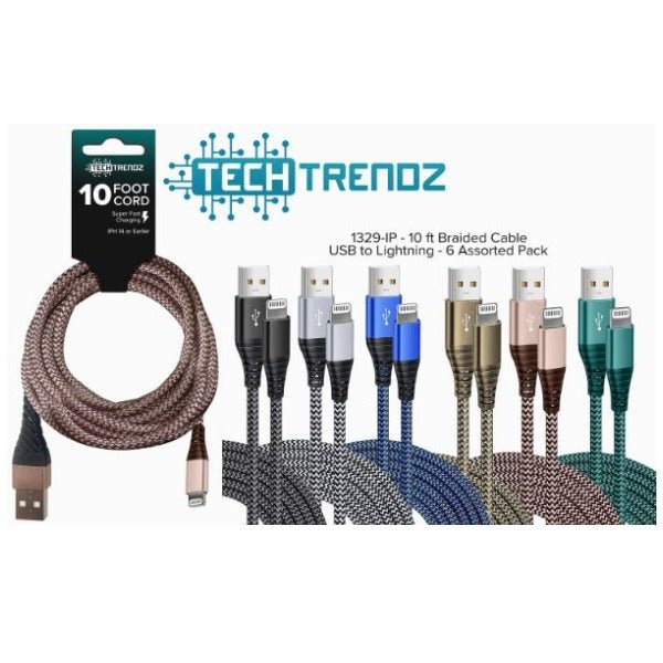10ft Mesh Cable - Lightening