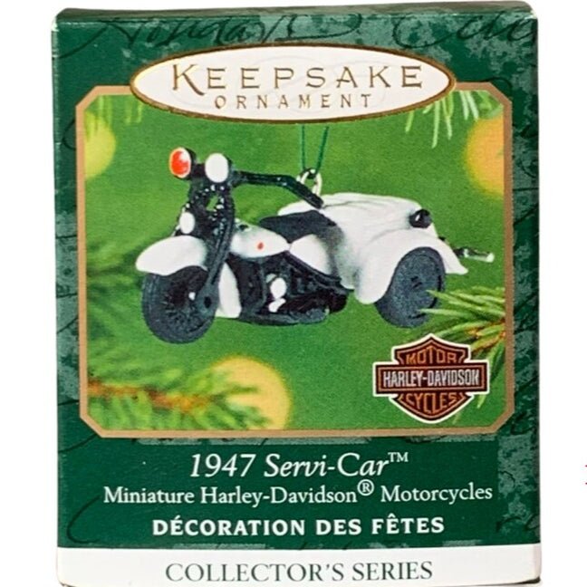 1947 Servi - Car #3 Harley Davidson Motorcycle 2001 Miniature Keepsake Ornament