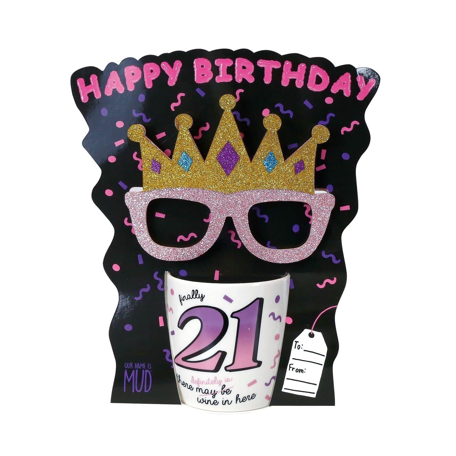 21st Birthday Mug and Glasses Set, 12oz