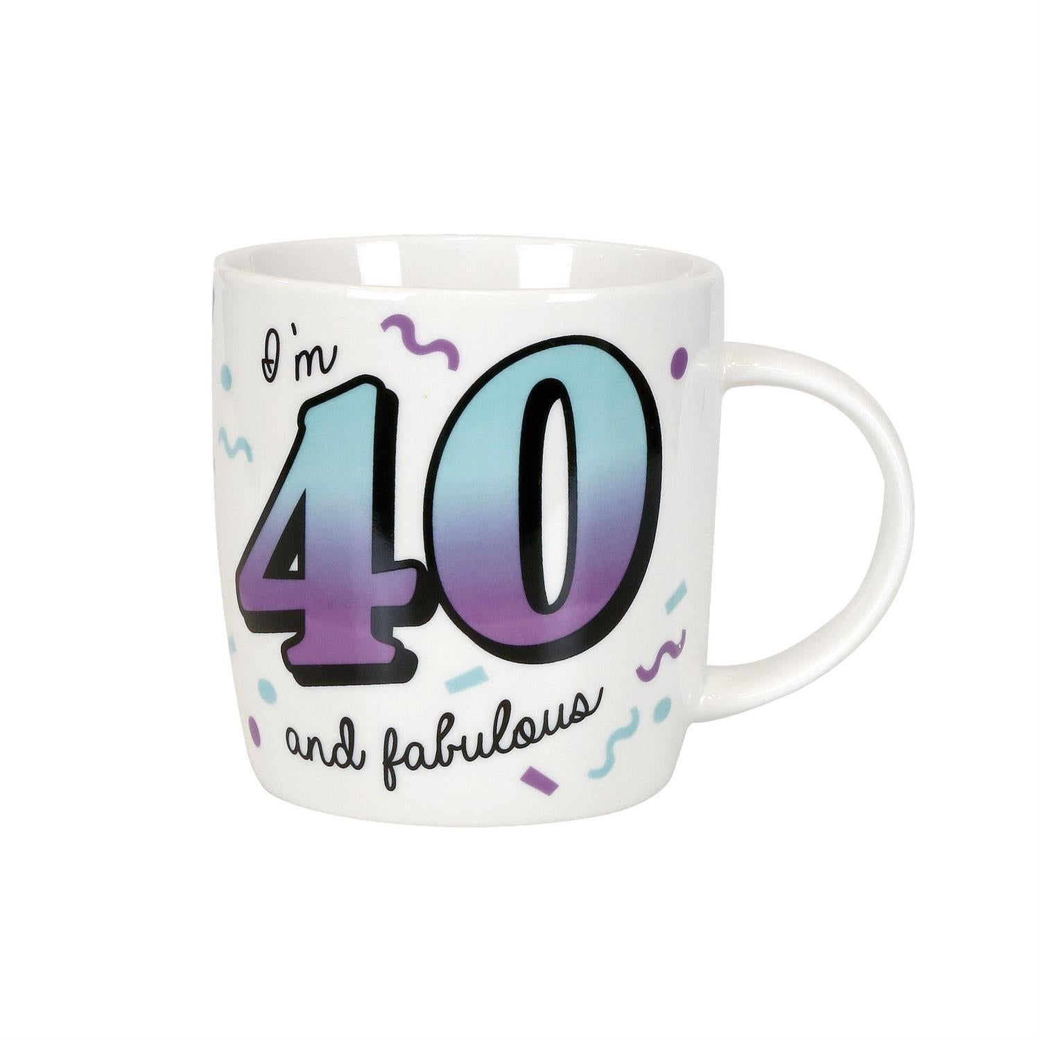 40th Birthday Mug and Glasses Set, 12oz