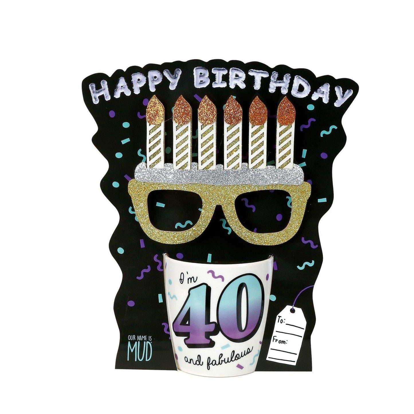40th Birthday Mug and Glasses Set, 12oz