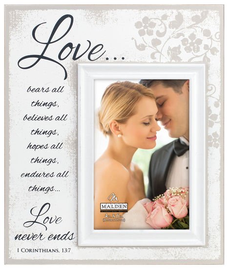 4X6 Love White Scripts Frame