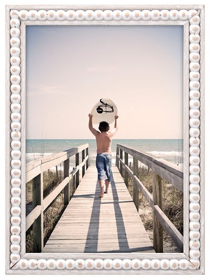4X6 Whitewash Beaded Frame