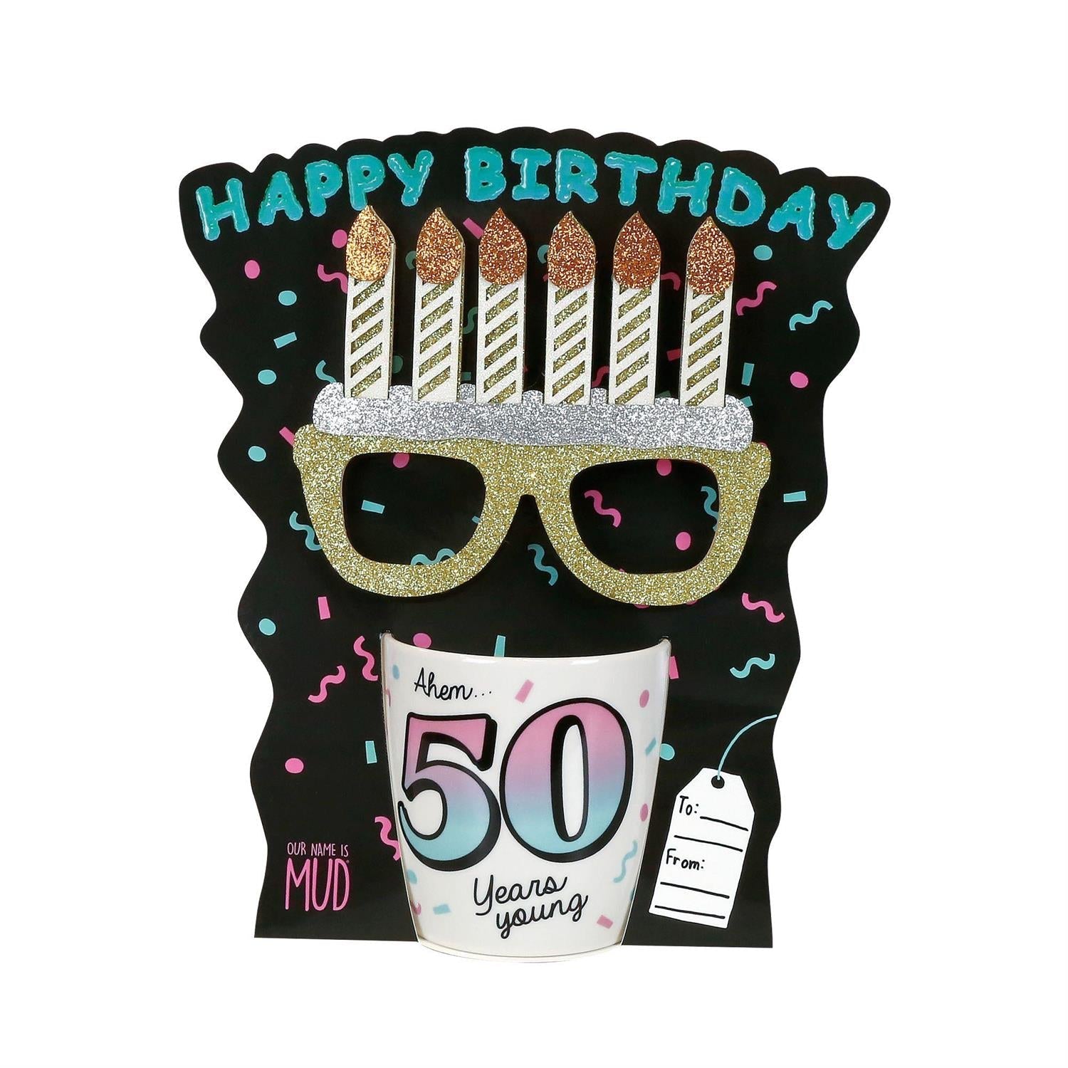 50th Birthday Mug and Glasses Set, 12oz