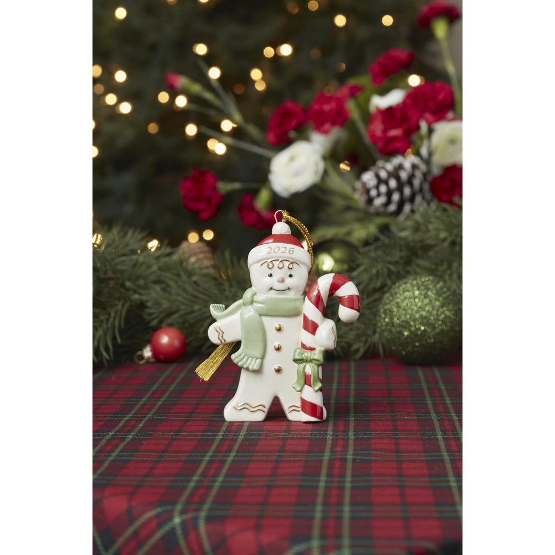 Lenox 2026 Gingerbread Man with Candy Cane Ornament
