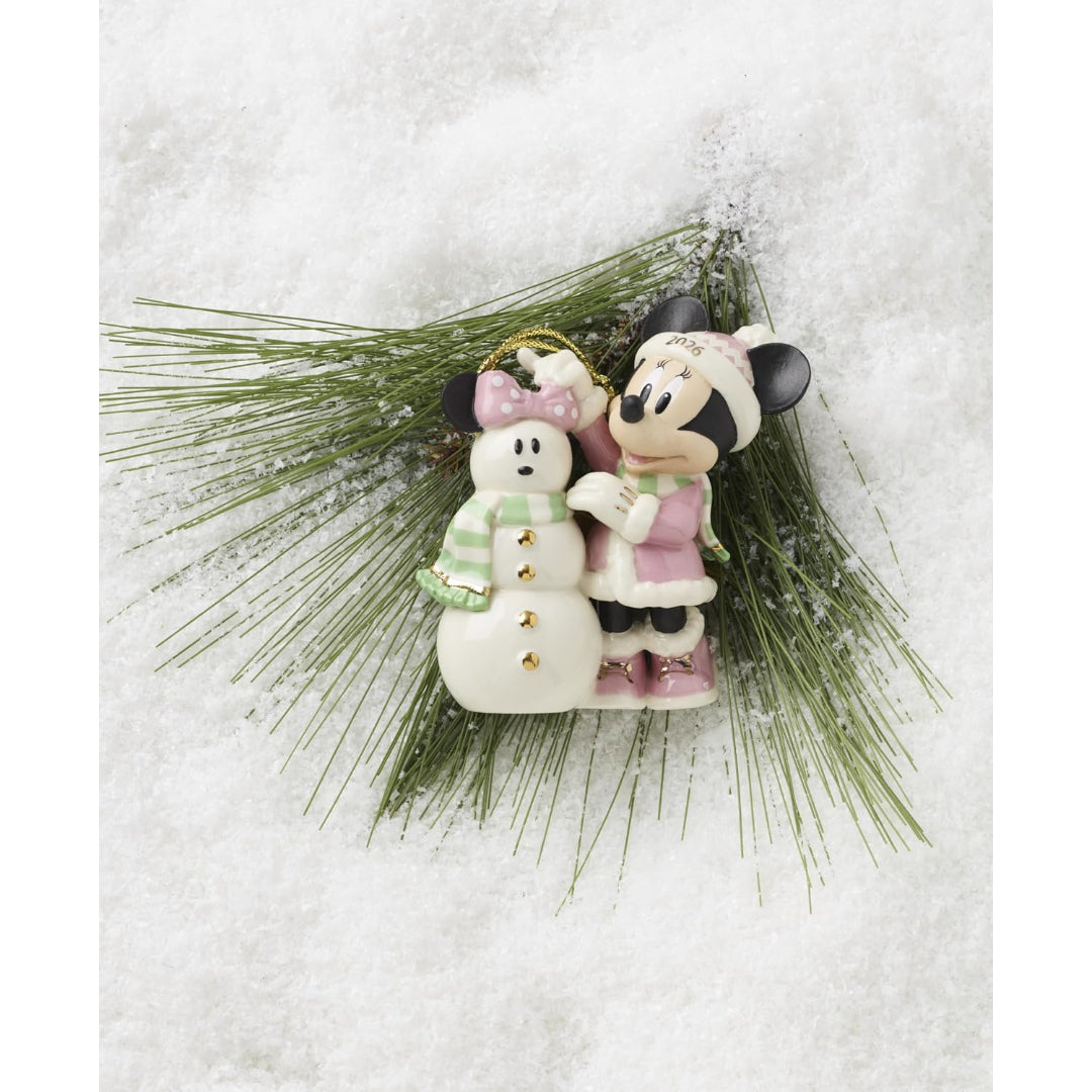 Lenox 2026 Minnie Mouse's Matching Snowman Ornament