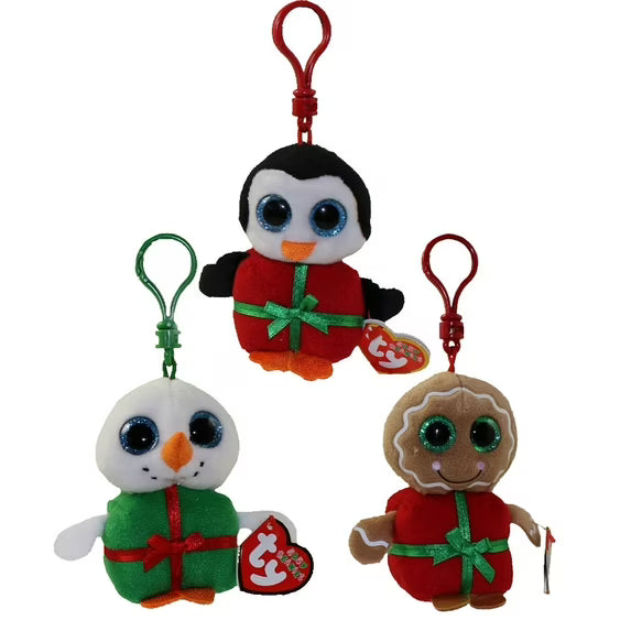 TY Holiday Baby Beanies Backpack Clips, Set of 3 (Sweetsy, Shivers & Chill)