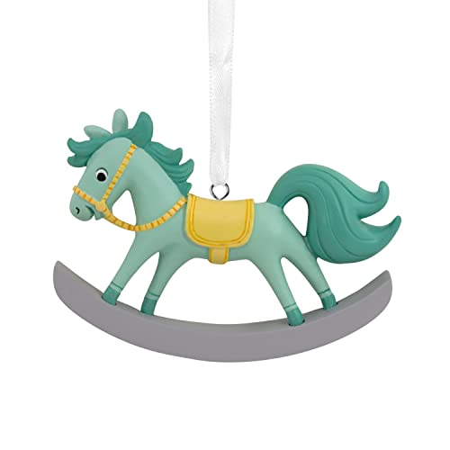 Baby Boy's First Christmas Rocking Horse 2022 Tree Trimmer Ornament