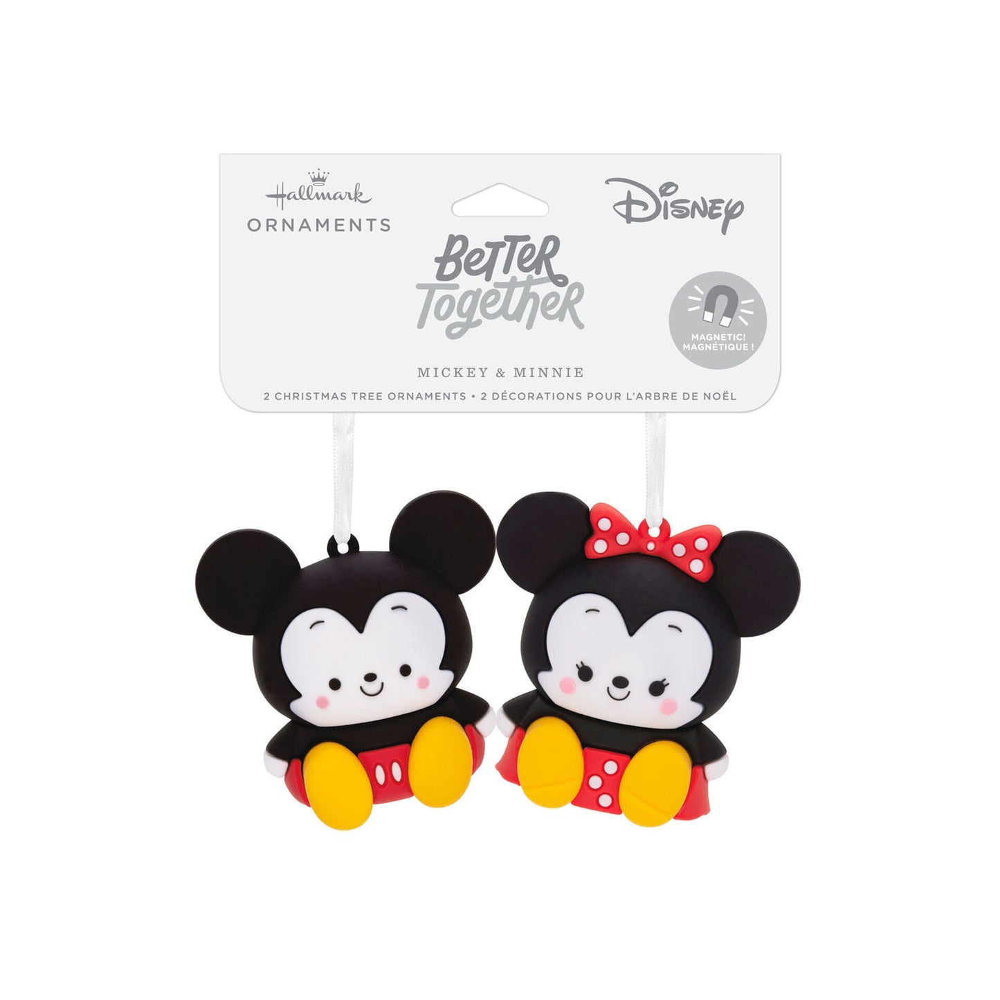 Better Together Disney Mickey and Minnie Magnetic Hallmark Ornaments, Set of 2