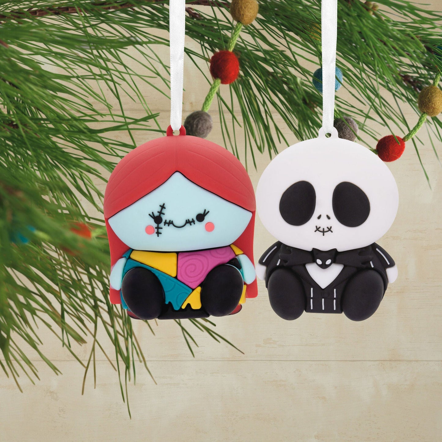 Better Together Disney Tim Burton's The Nightmare Before Christmas Jack and Sally Magnetic Hallmark Ornaments, Set of 2