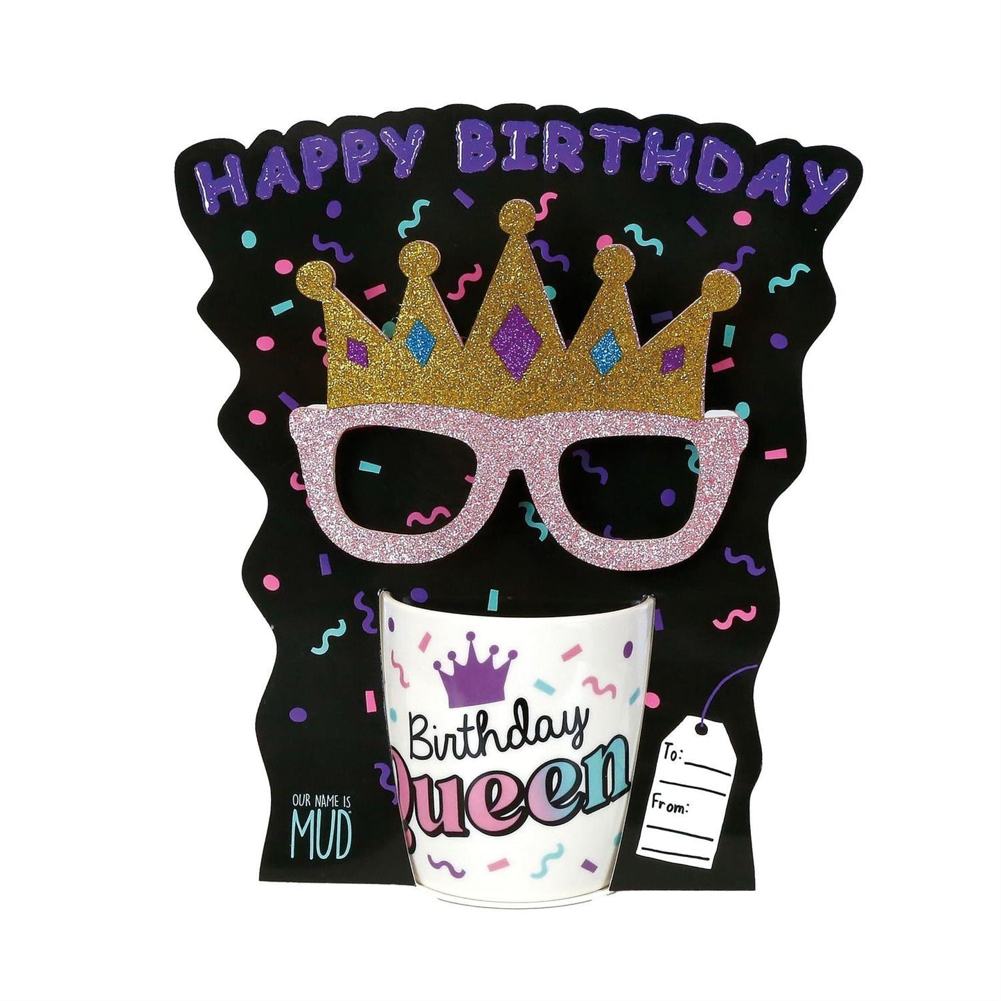 Birthday Queen Mug and Glasses Set, 12oz
