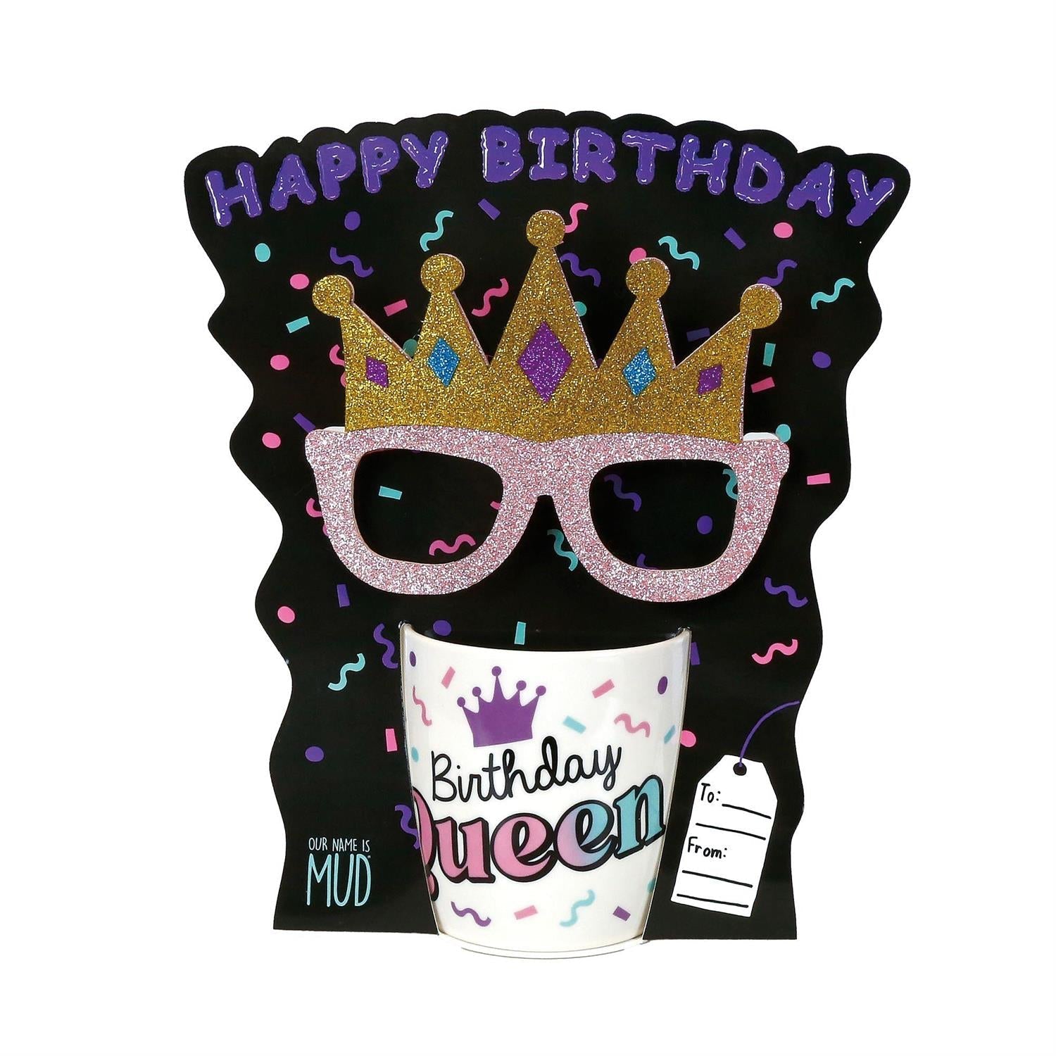 Birthday Queen Mug and Glasses Set, 12oz