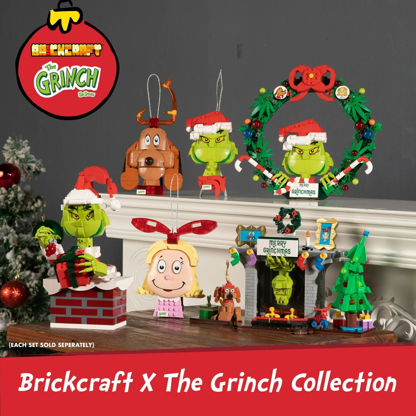 Brickcraft Up the Chimney Grinch Building Kit, 504 Pieces