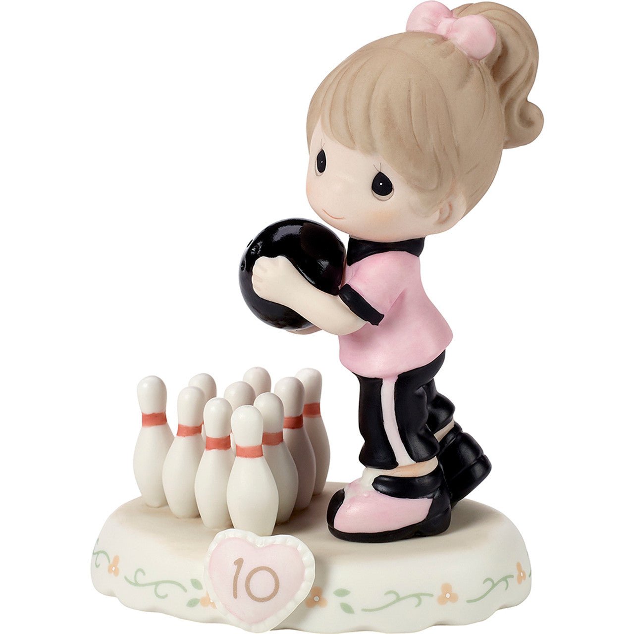 Brunette Girl Bowling Age 10 Figurine