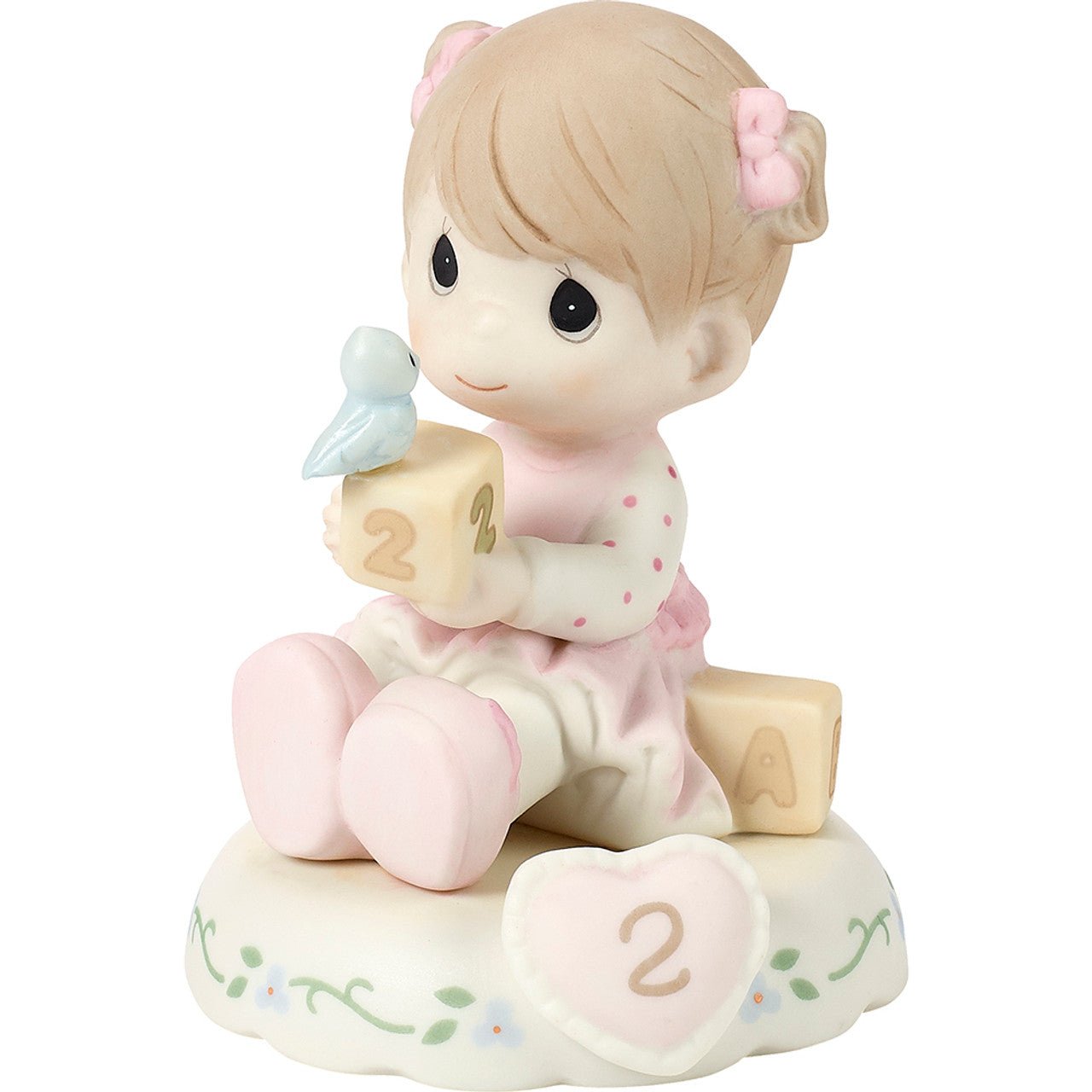 Brunette Girl With Blocks Age 2 Figurine
