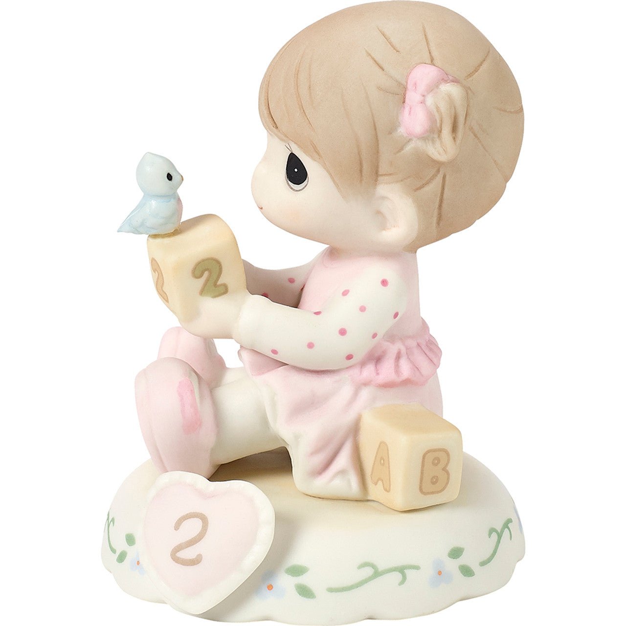 Brunette Girl With Blocks Age 2 Figurine