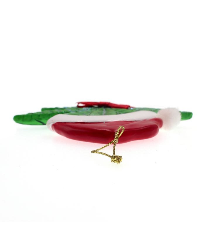 Cannabis Leaf With Santa Hat Ornament For Personalization