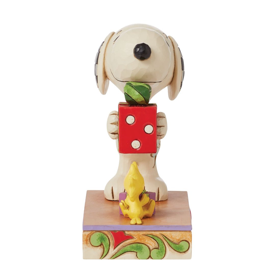 "Christmas Exchange" Snoopy & Woodstock With Gift Figurine