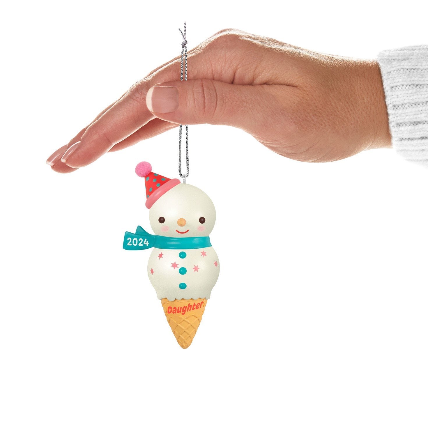 Daughter Snowman Ice Cream Cone 2024 Keepsake Ornament