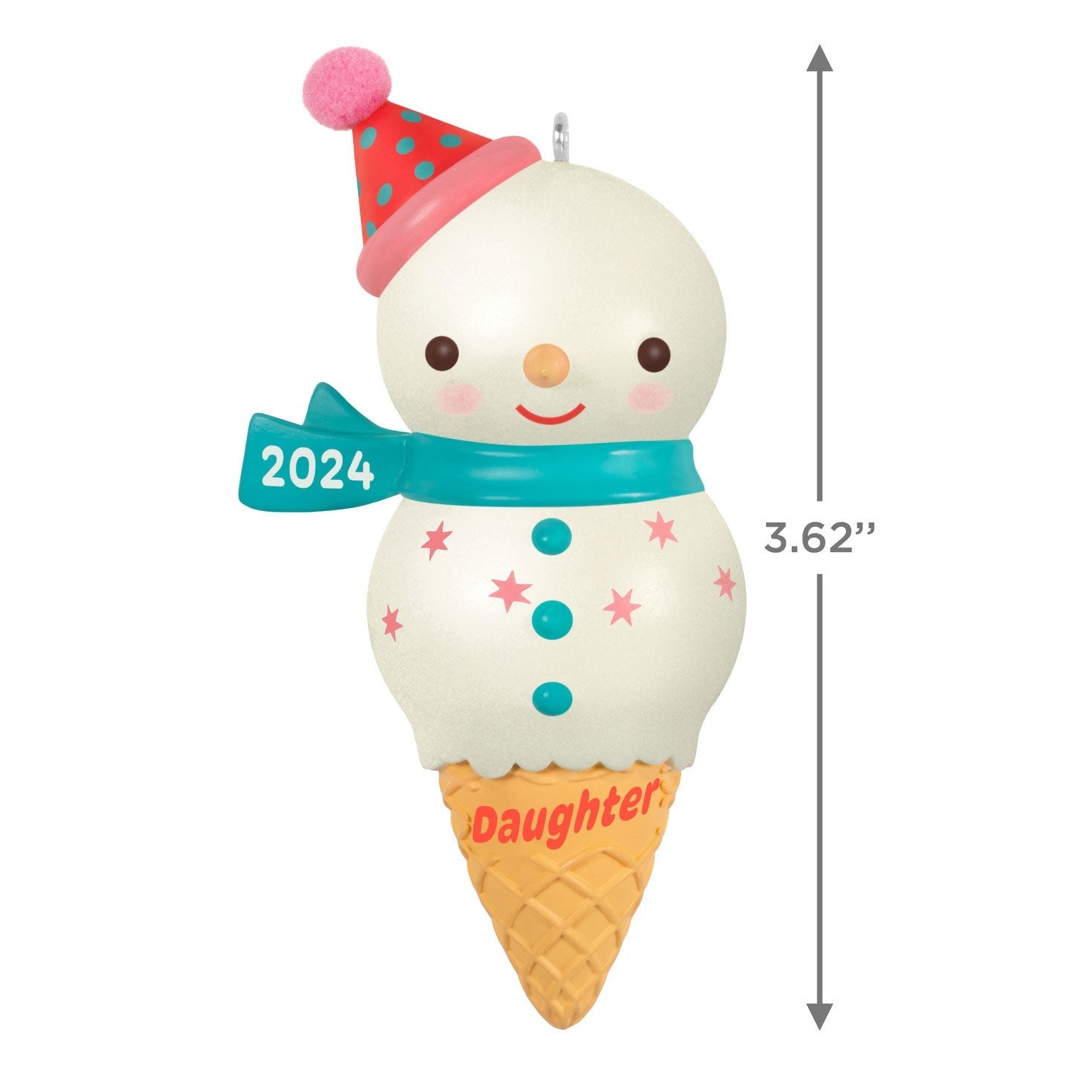Daughter Snowman Ice Cream Cone 2024 Keepsake Ornament