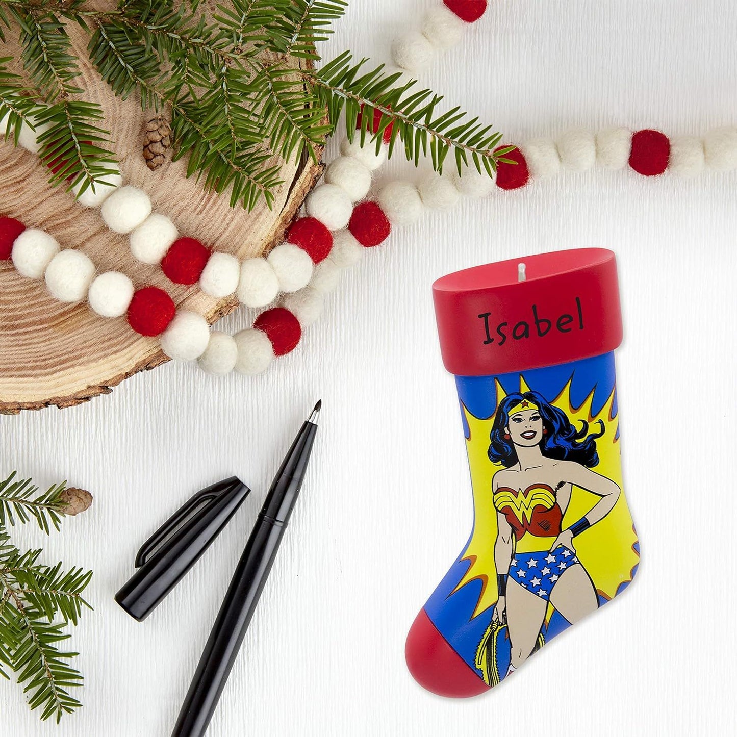 DC Comics Wonder Woman Stocking Personalized Hallmark Ornament