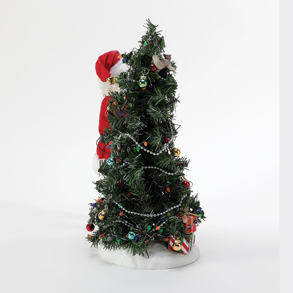 Department 56 National Lampoon's Christmas Vacation by Possible Dreams Santa and Squirrel Tree Lit Figurine Set, 13"
