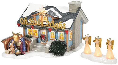 Department 56 Original Snow Village Oh Holy Night House, Lighted Building, 6.46 Inch,