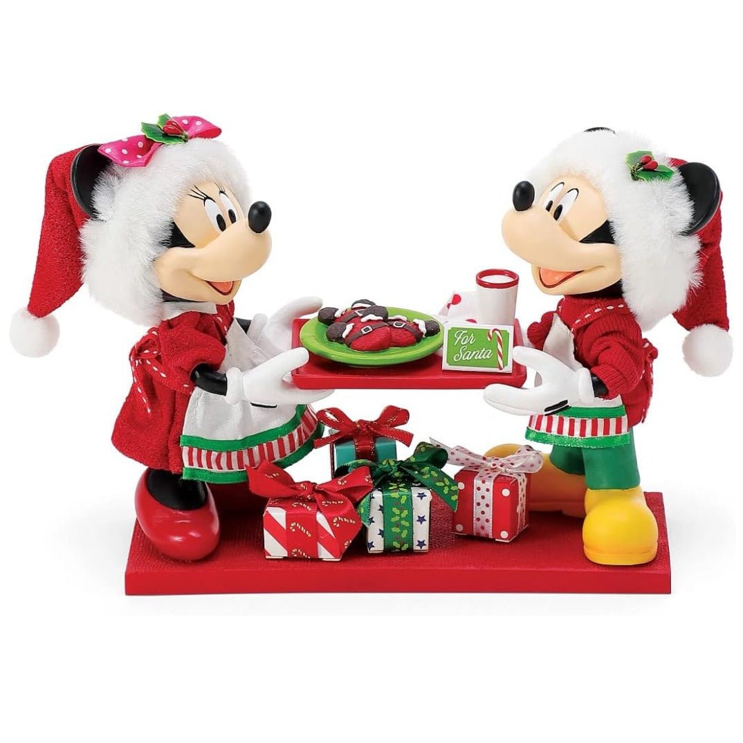 Department 56 Possible Dreams Mickey and Minnie Mouse Fresh Baked Cookies for Santa Figurine, 5.5"