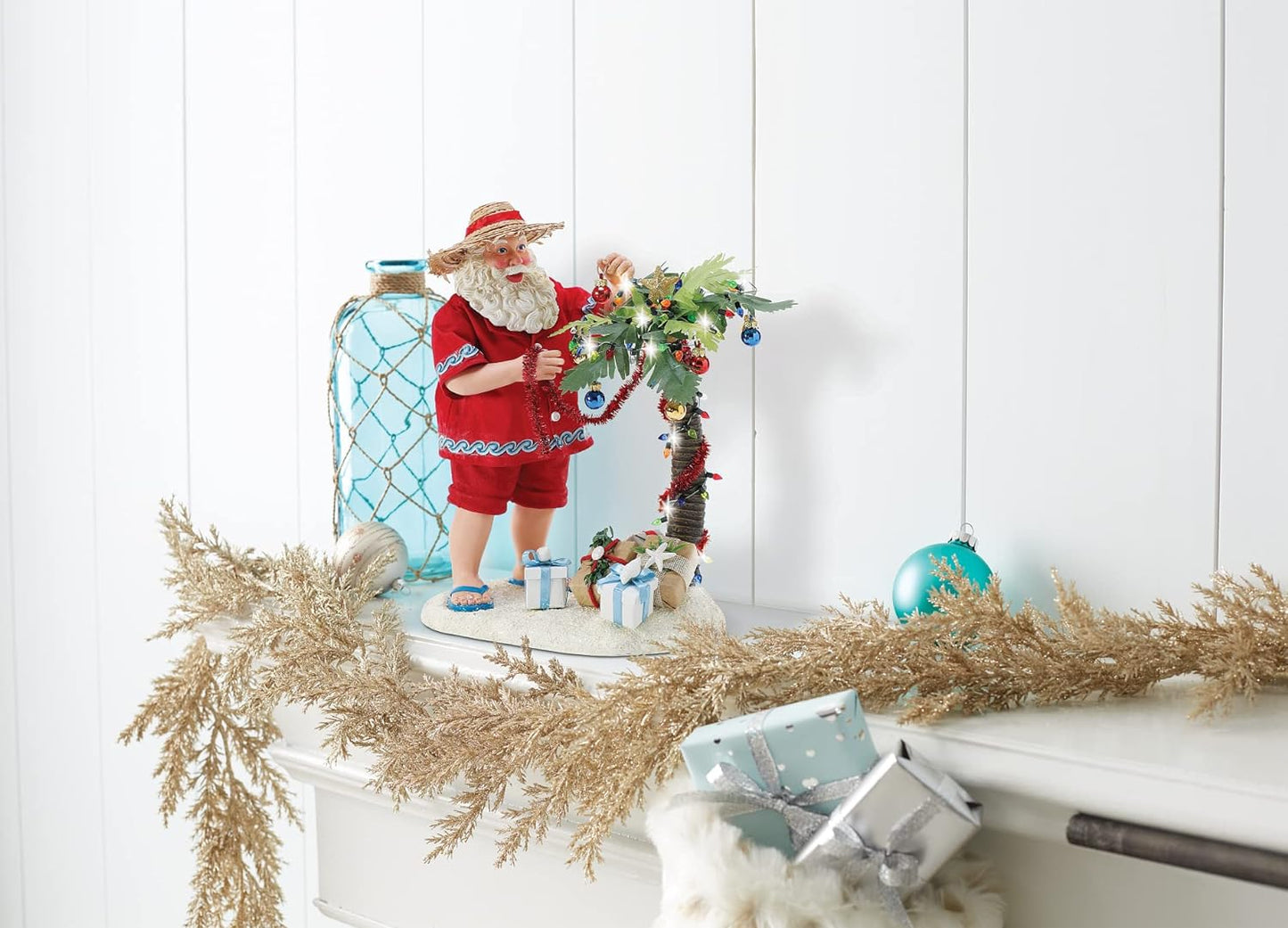 Department 56 Possible Dreams Santa by The Sea Christmas Palm Lit Figurine