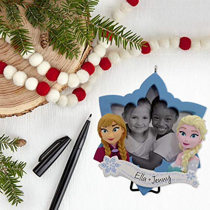 Disney Frozen Anna and Elsa Picture Frame Personalized Hallmark Ornament