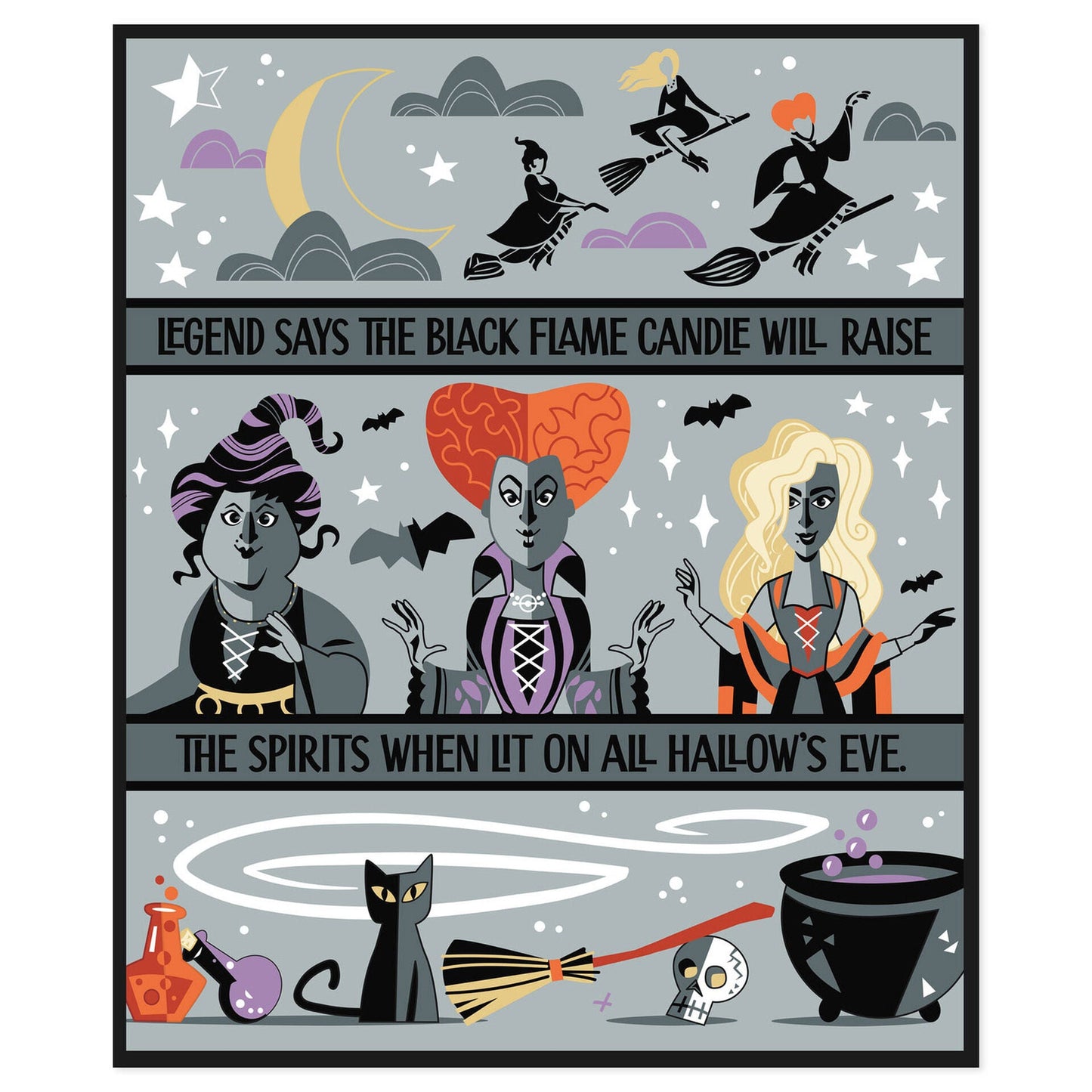 Disney Hocus Pocus Black Flame Candle Throw Blanket, 50x60
