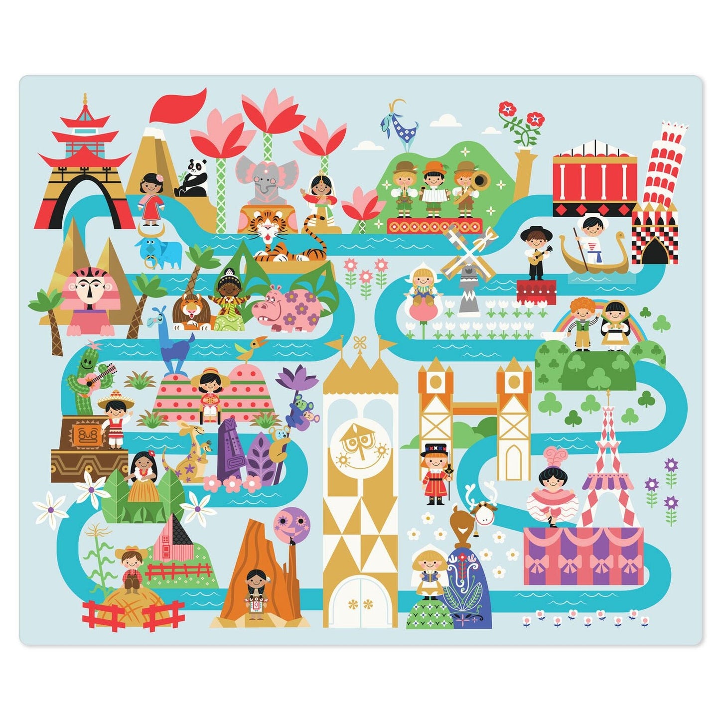 Disney It's a Small World Map Throw Blanket, 60x52