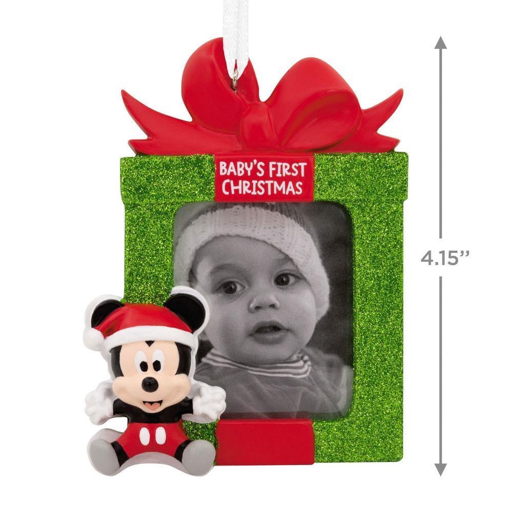 Disney Mickey Mouse Baby's First Christmas Photo Frame Personalized Hallmark Ornament