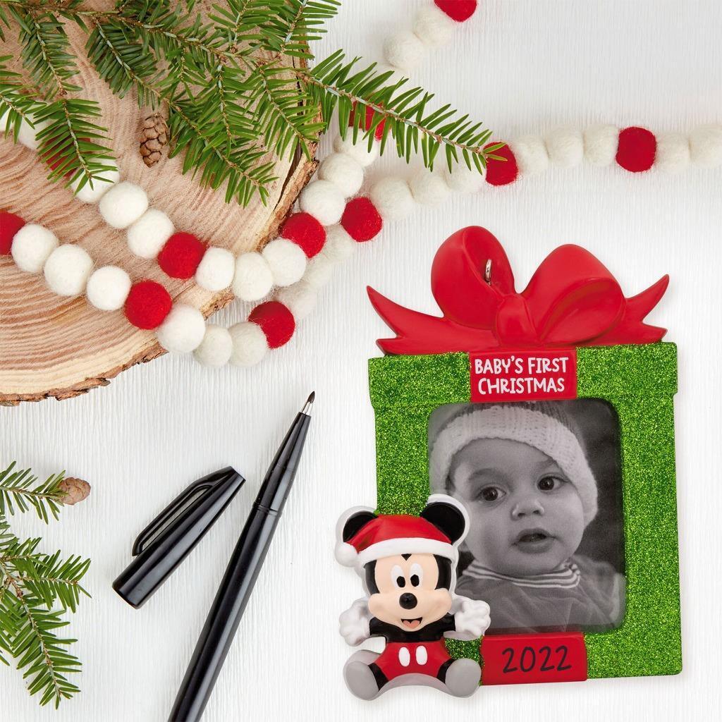 Disney Mickey Mouse Baby's First Christmas Photo Frame Personalized Hallmark Ornament