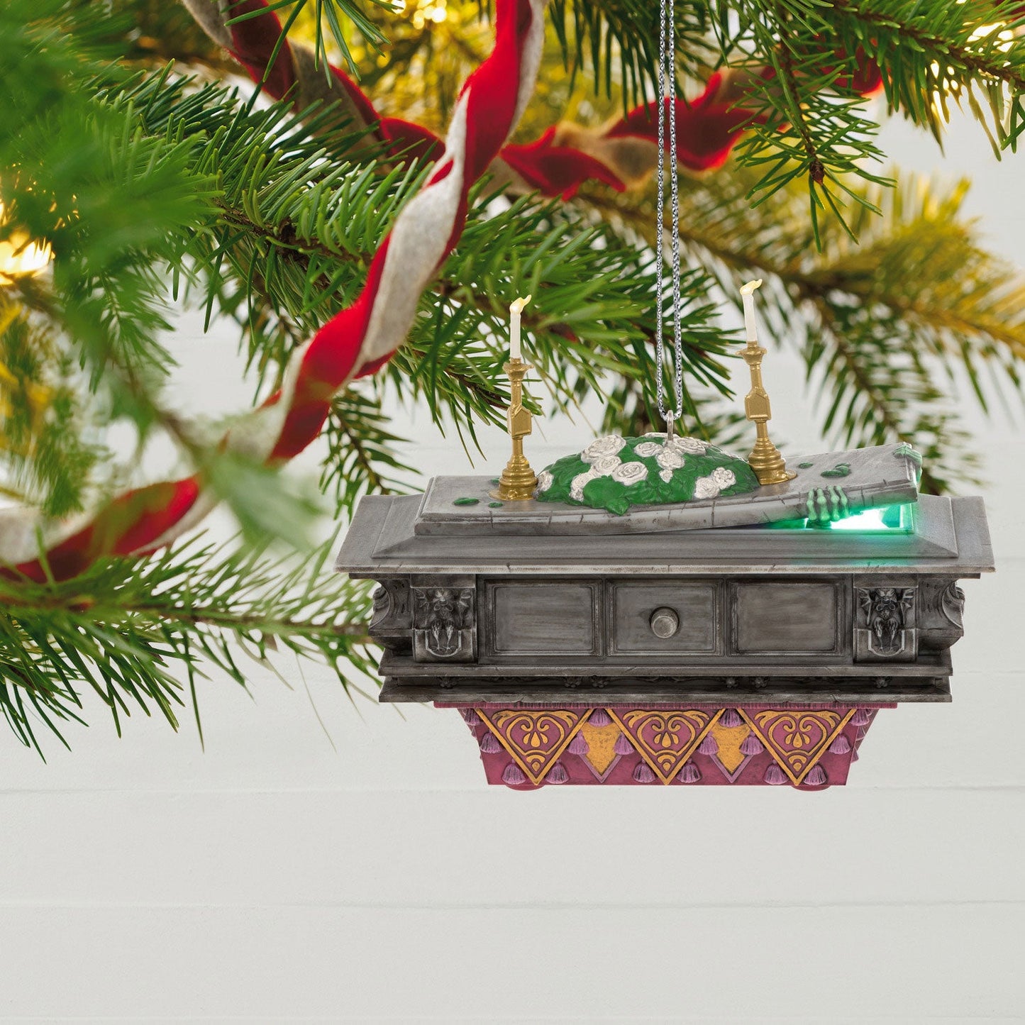 Disney The Haunted Mansion Collection The Coffin in the Conservatory, 2023 Keepsake Ornament With Light and Sound