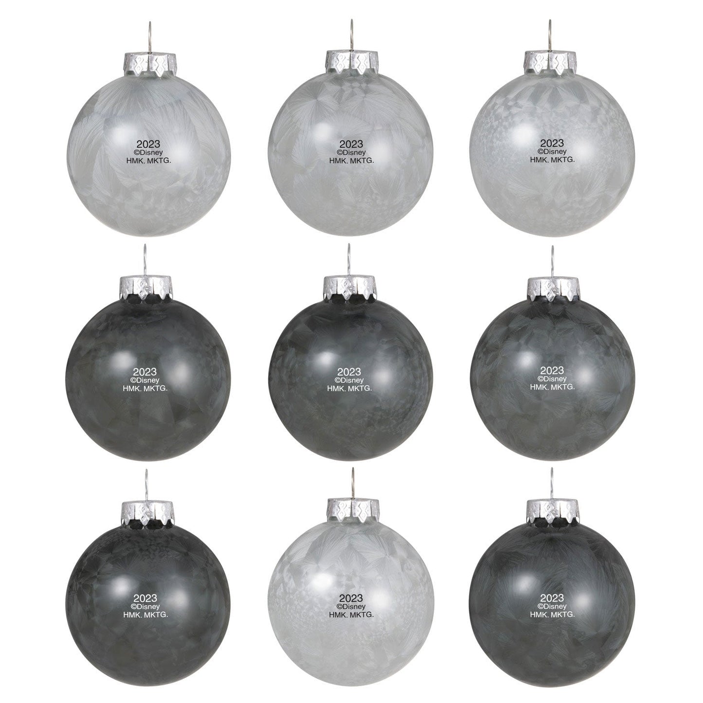 Disney Tim Burtons The Nightmare Before Christmas Halloween Town Glass, 2023 Keepsake Ornaments, Set of 9