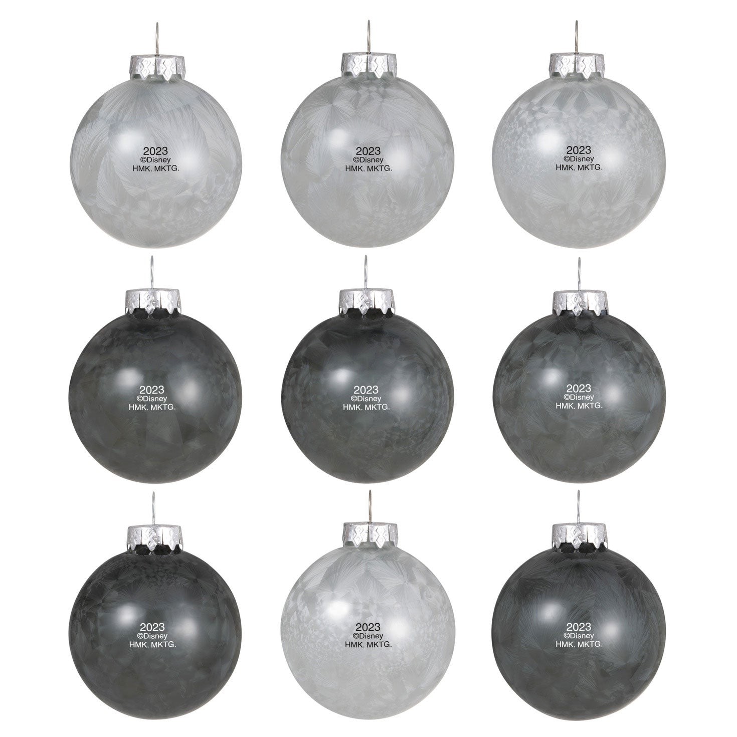 Disney Tim Burtons The Nightmare Before Christmas Halloween Town Glass, 2023 Keepsake Ornaments, Set of 9