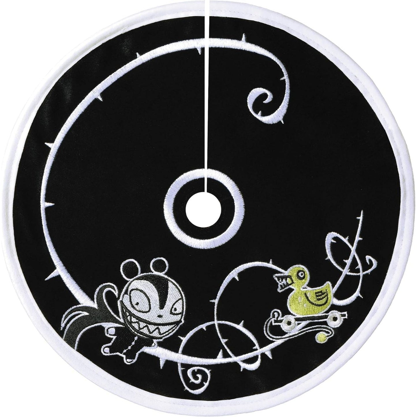 Disney Tim Burton's The Nightmare Before Christmas Scary Teddy and Undead Duck Miniature Tree Skirt, 12"