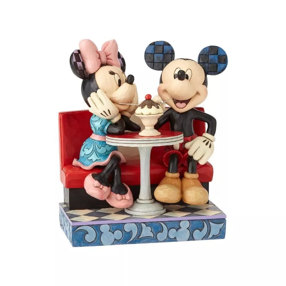 Disney Traditions by Jim Shore Mickey and Minnie Mouse Soda Shop Figurine, 6.25 Inch