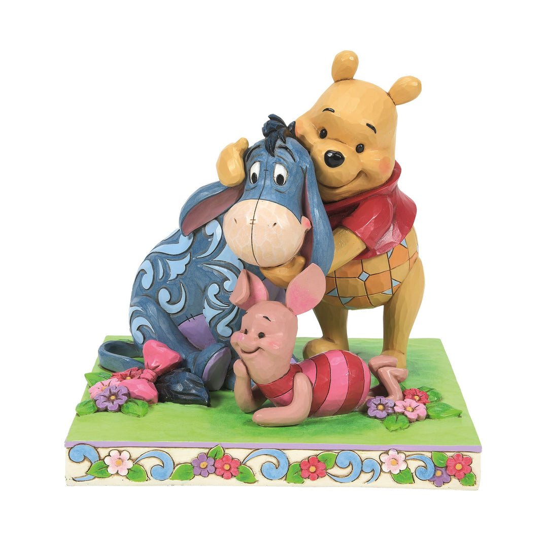 Disney Traditions by Jim Shore Winnie The Pooh with Piglet and Eeyore Friends Figurine, 6.125"