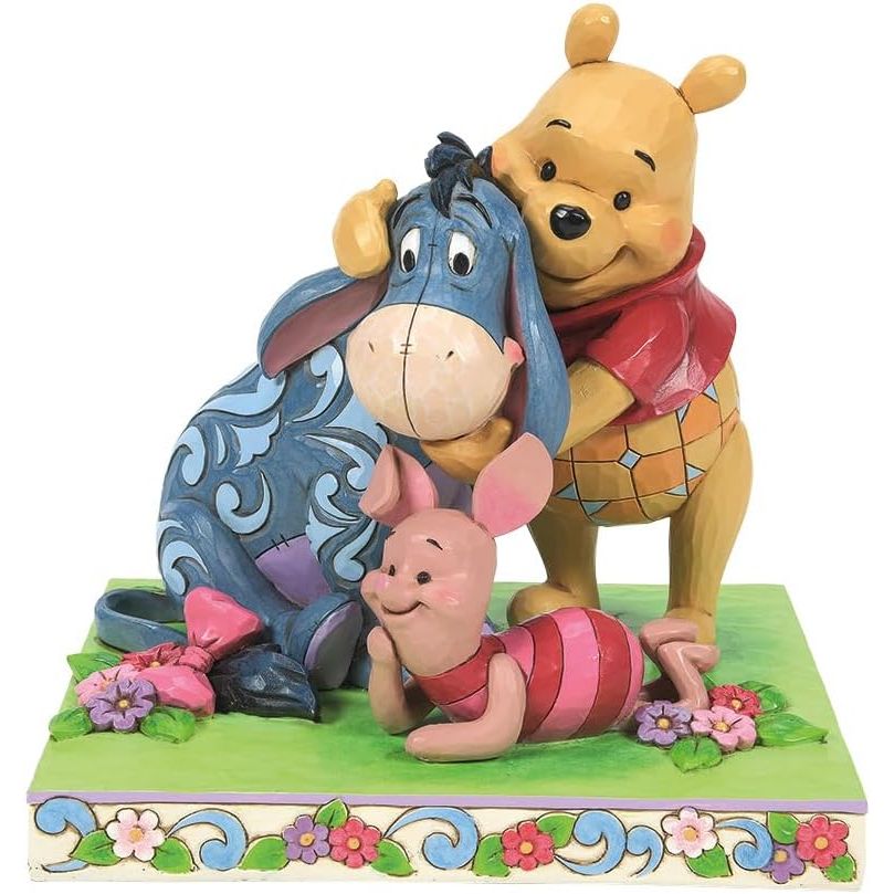 Disney Traditions by Jim Shore Winnie The Pooh with Piglet and Eeyore Friends Figurine, 6.125"