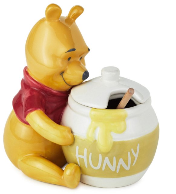 Disney Winnie the Pooh Ceramic Honey Pot With Serving Wand