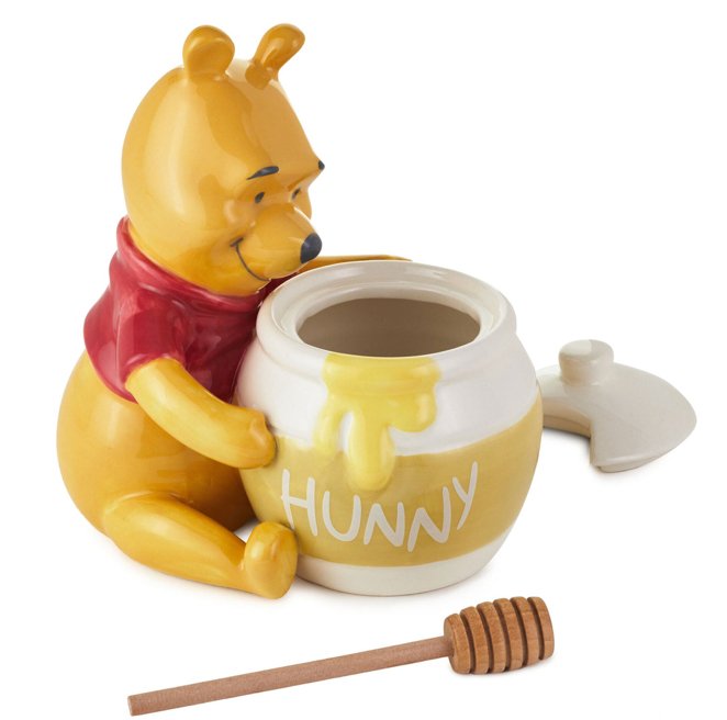 Disney Winnie the Pooh Ceramic Honey Pot With Serving Wand