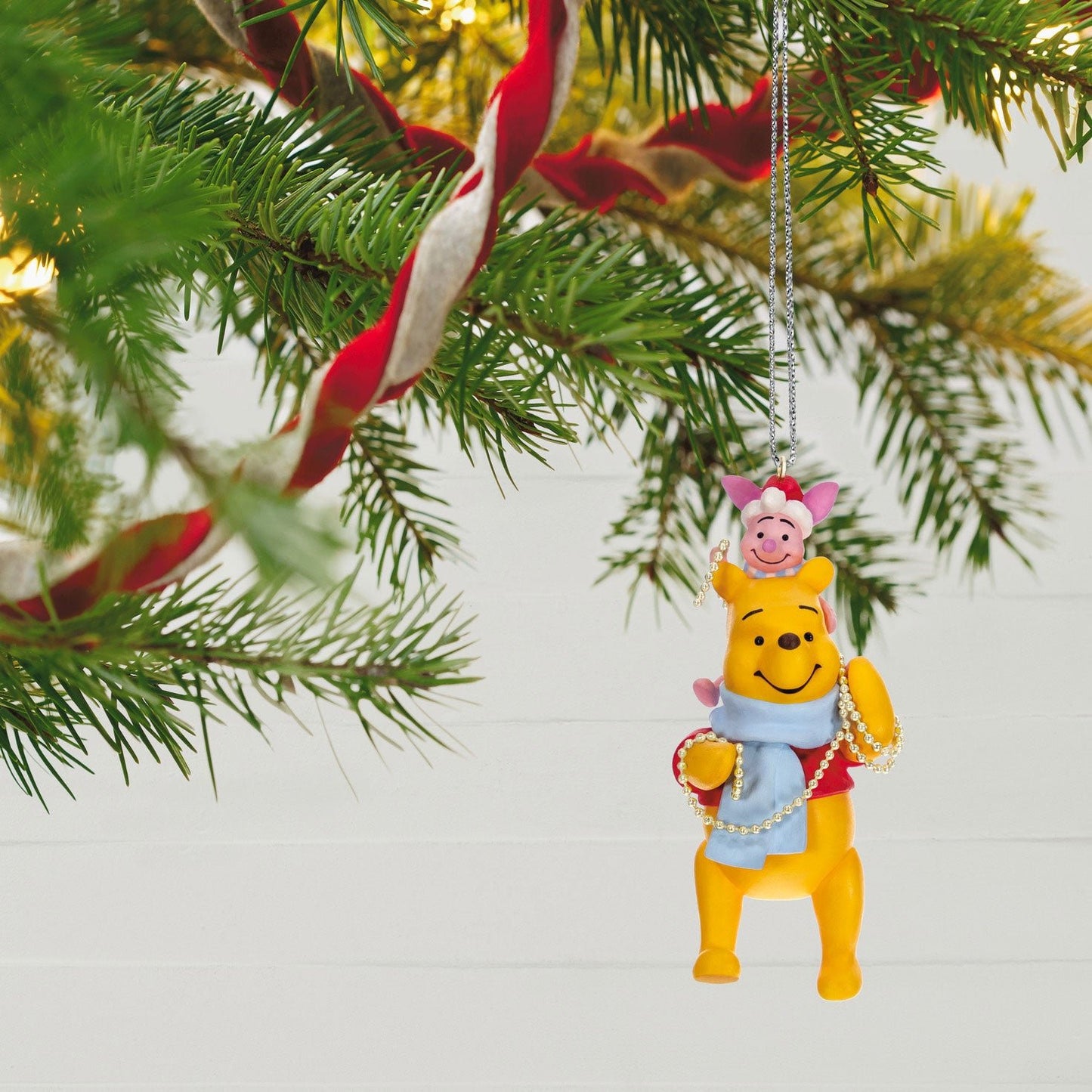Disney Winnie the Pooh Trimming the Tree Together, 2023 Keepsake Ornament