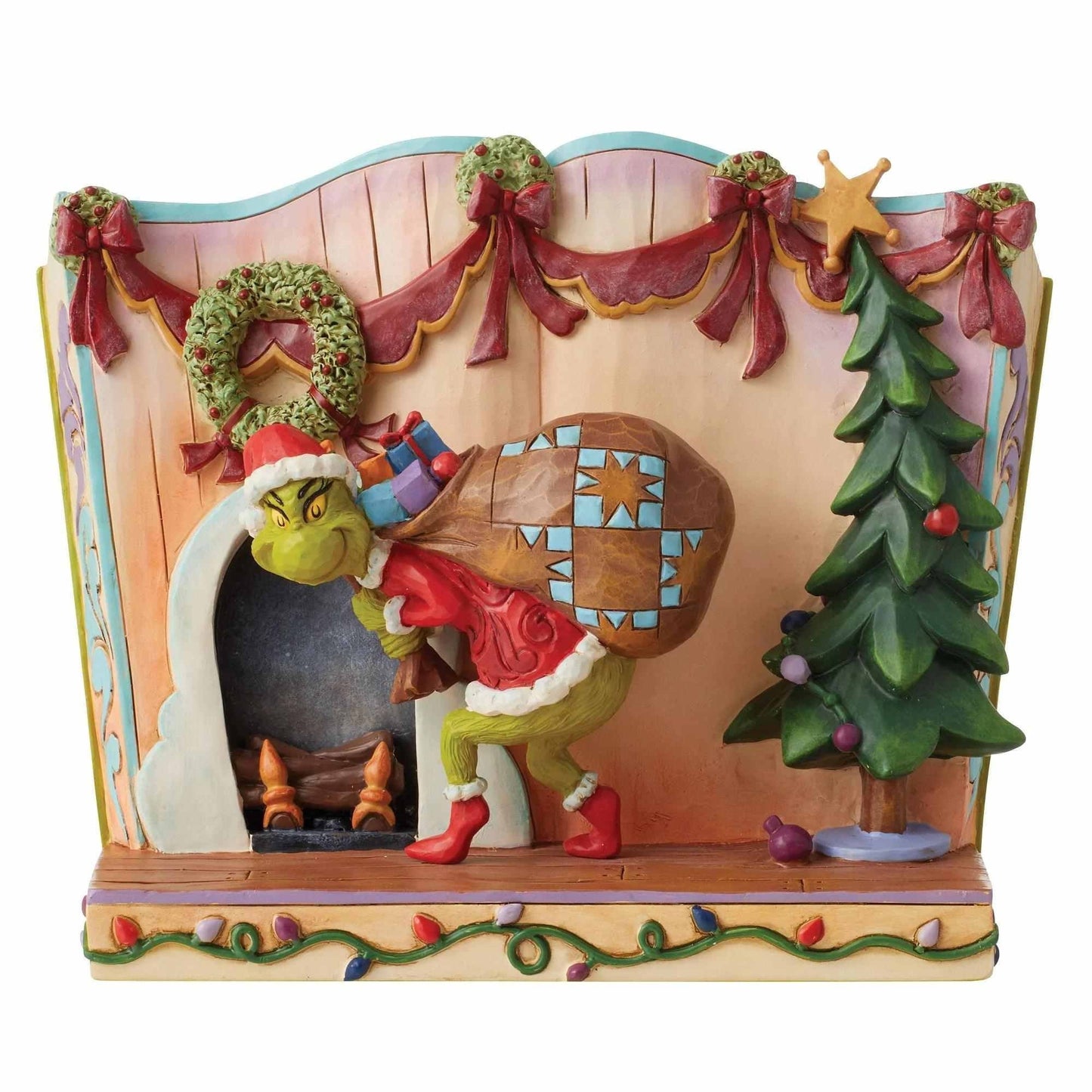 Dr. Seuss Grinch by Jim Shore Stealing Presents Figurine, 6.5 Inch