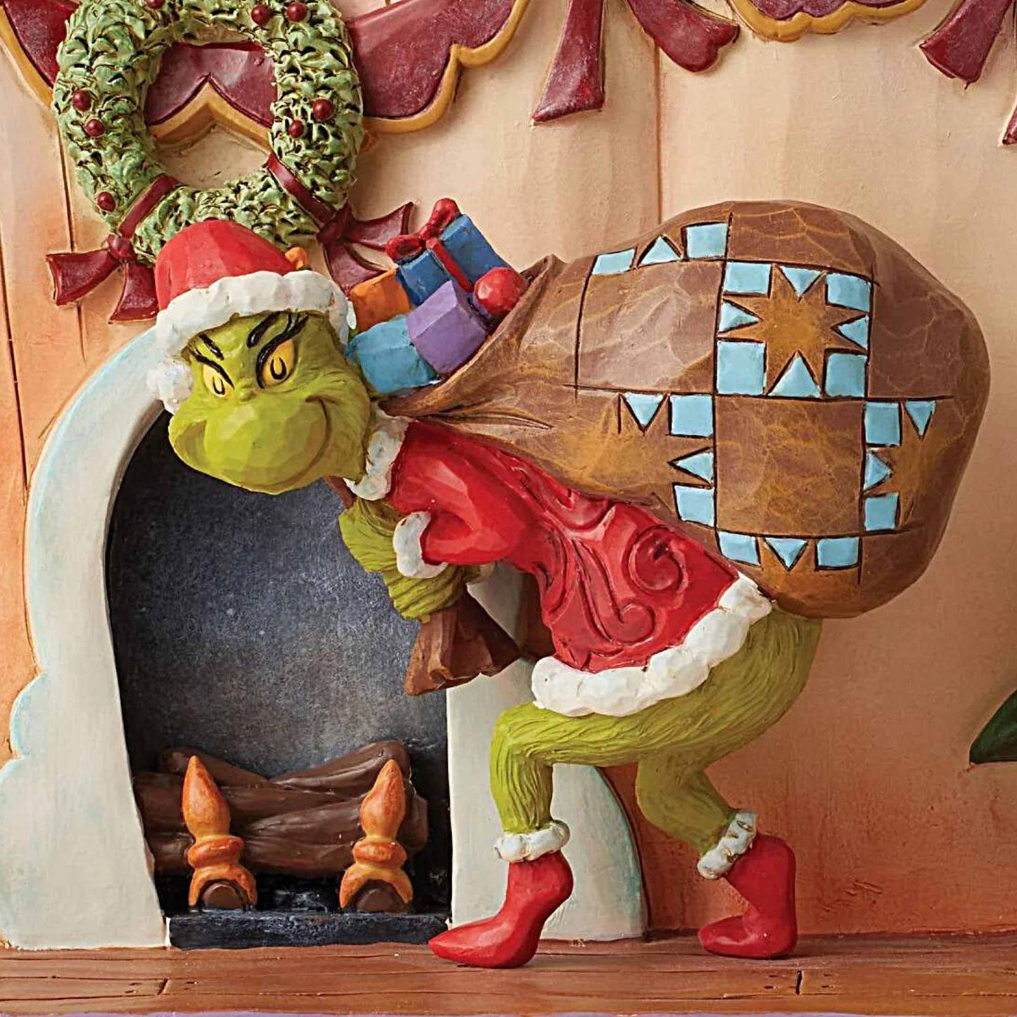 Dr. Seuss Grinch by Jim Shore Stealing Presents Figurine, 6.5 Inch