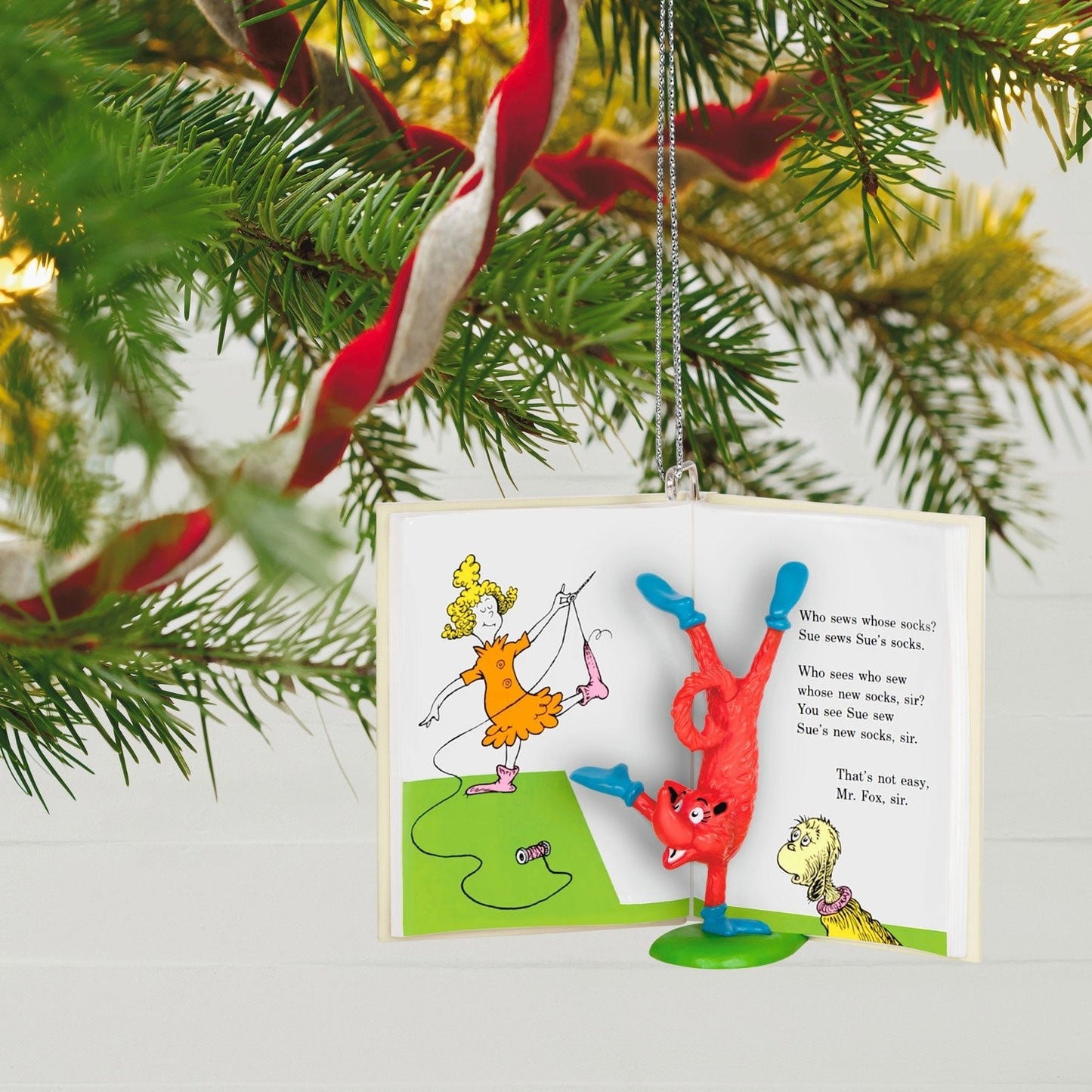 Dr. Seusss Fox in Socks Who Sews Whose Socks, 2023 Keepsake Ornament