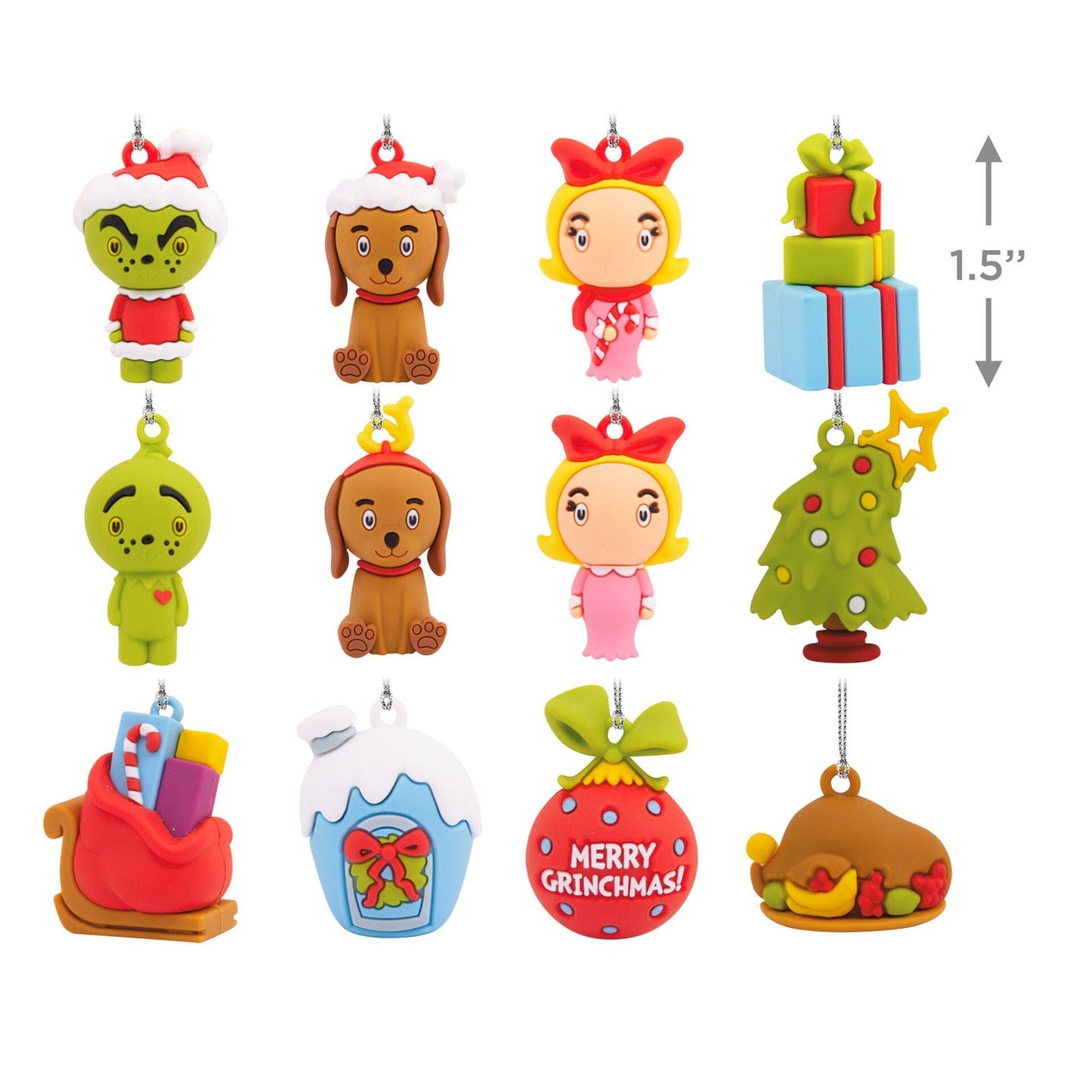Dr. Seuss's How the Grinch Stole Christmas!™ Countdown Calendar Miniature Christmas Tree Set with 12 Mini Ornaments