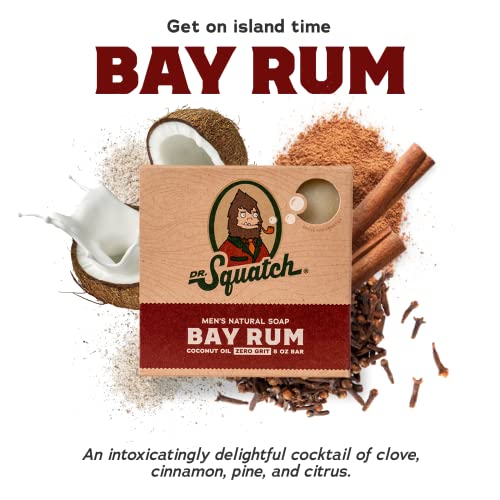 Dr. Squatch Bar Soap for Men, 3 Pack, Bay Rum