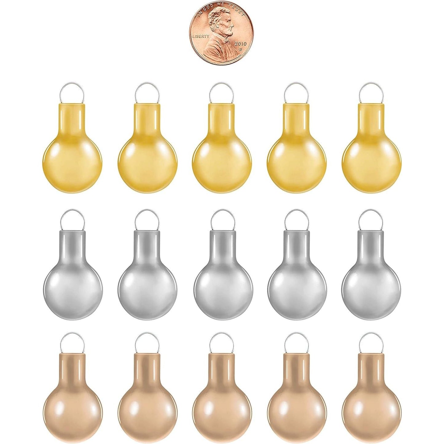 Elegant Gold, Champagne and Silver, Mini Glass Set of 15, Hallmark Keepsake Miniature Ornaments